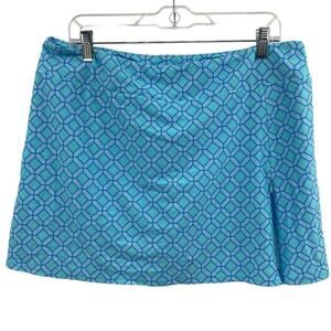 Jude Connally Morgan Skort Aqua Teal Geometric Jude Cloth Women size XL